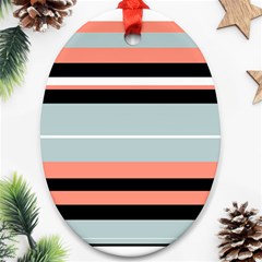 Bandes Orange/bleu/noir Ornament (oval) by kcreatif