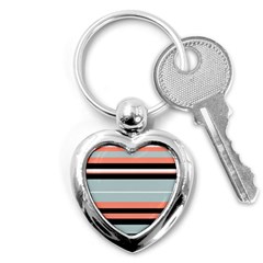 Bandes Orange/bleu/noir Key Chain (heart) by kcreatif