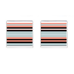 Bandes Orange/bleu/noir Cufflinks (square) by kcreatif