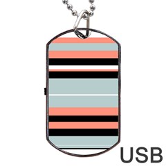 Bandes Orange/bleu/noir Dog Tag Usb Flash (one Side) by kcreatif