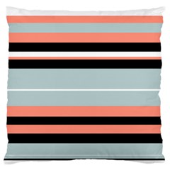 Bandes Orange/bleu/noir Large Flano Cushion Case (two Sides) by kcreatif