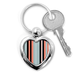 Bandes Orange/bleu/noir Key Chain (heart) by kcreatif