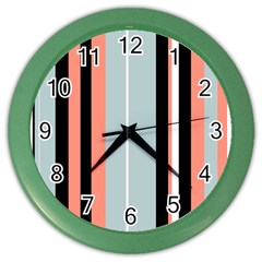 Bandes Orange/bleu/noir Color Wall Clock