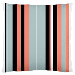 Bandes Orange/bleu/noir Large Flano Cushion Case (two Sides) by kcreatif