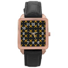 Df Ikonos Quanika Rose Gold Leather Watch  by deformigo