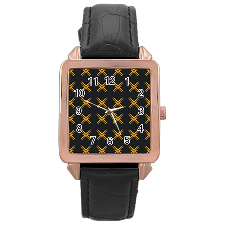 DF Ikonos Quanika Rose Gold Leather Watch 