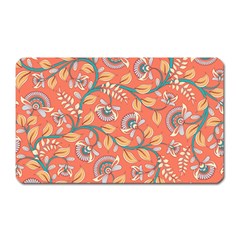 Coral Floral Paisley Magnet (Rectangular)