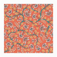 Coral Floral Paisley Medium Glasses Cloth (2 Sides)