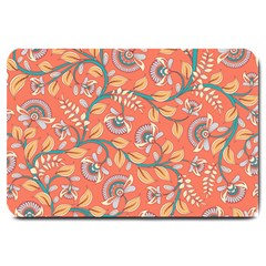 Coral Floral Paisley Large Doormat 