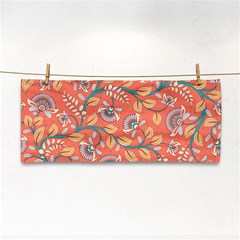 Coral Floral Paisley Hand Towel