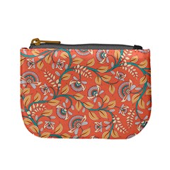 Coral Floral Paisley Mini Coin Purse