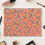 Coral Floral Paisley Cosmetic Bag (XL) Front