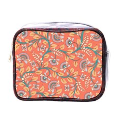 Coral Floral Paisley Mini Toiletries Bag (One Side)