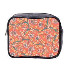 Coral Floral Paisley Mini Toiletries Bag (Two Sides)