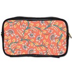 Coral Floral Paisley Toiletries Bag (One Side) Front