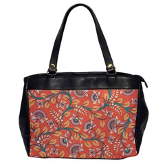 Coral Floral Paisley Oversize Office Handbag