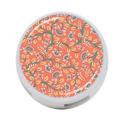 Coral Floral Paisley 4-Port USB Hub (Two Sides)