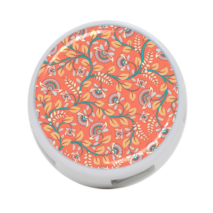 Coral Floral Paisley 4-Port USB Hub (Two Sides)