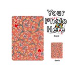 Coral Floral Paisley Playing Cards 54 Designs (Mini) Front - Heart2