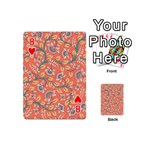 Coral Floral Paisley Playing Cards 54 Designs (Mini) Front - Heart8