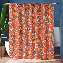 Coral Floral Paisley Shower Curtain 60  x 72  (Medium) 