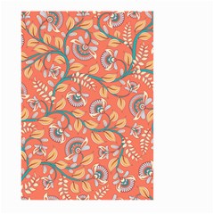 Coral Floral Paisley Large Garden Flag (Two Sides)