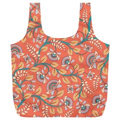 Coral Floral Paisley Full Print Recycle Bag (xl) by mccallacoulture