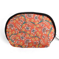 Coral Floral Paisley Accessory Pouch (Medium)