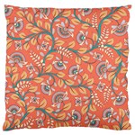 Coral Floral Paisley Large Flano Cushion Case (Two Sides) Front