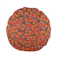 Coral Floral Paisley Standard 15  Premium Flano Round Cushions