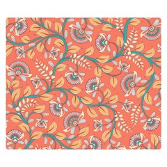 Coral Floral Paisley Double Sided Flano Blanket (Small) 