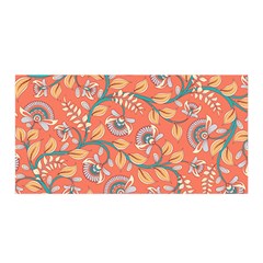 Coral Floral Paisley Satin Wrap