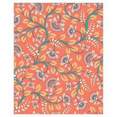 Coral Floral Paisley Drawstring Bag (Small)