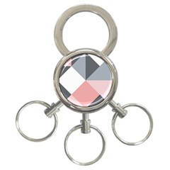 Pink, Gray, And White Geometric 3-ring Key Chain by mccallacoulture