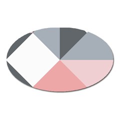 Pink, Gray, And White Geometric Oval Magnet by mccallacoulture