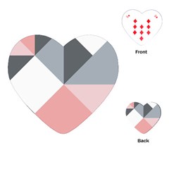 Pink, Gray, And White Geometric Playing Cards Single Design (heart)