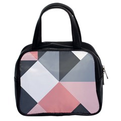 Pink, Gray, And White Geometric Classic Handbag (two Sides) by mccallacoulture