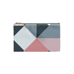 Pink, Gray, And White Geometric Cosmetic Bag (small) by mccallacoulture