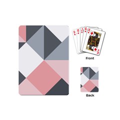 Pink, Gray, And White Geometric Playing Cards Single Design (mini) by mccallacoulture