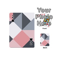 Pink, Gray, And White Geometric Playing Cards 54 Designs (mini) by mccallacoulture