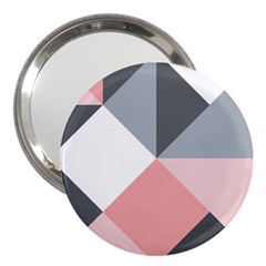 Pink, Gray, And White Geometric 3  Handbag Mirrors by mccallacoulture