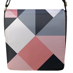 Pink, Gray, And White Geometric Flap Closure Messenger Bag (s) by mccallacoulture