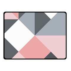 Pink, Gray, And White Geometric Double Sided Fleece Blanket (small)  by mccallacoulture