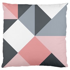 Pink, Gray, And White Geometric Standard Flano Cushion Case (one Side) by mccallacoulture