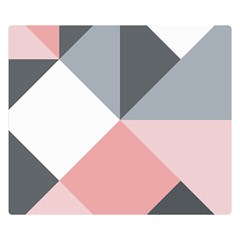 Pink, Gray, And White Geometric Double Sided Flano Blanket (small)  by mccallacoulture