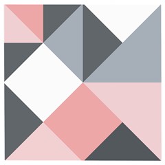 Pink, Gray, And White Geometric Wooden Puzzle Square