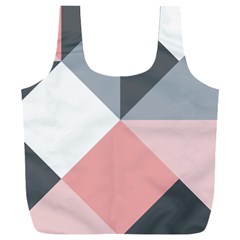 Pink, Gray, And White Geometric Full Print Recycle Bag (xxl) by mccallacoulture