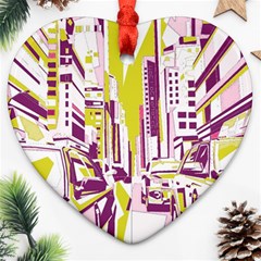 City Street Heart Ornament (two Sides) by mccallacoulture