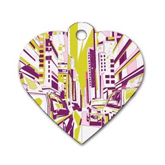 City Street Dog Tag Heart (two Sides) by mccallacoulture