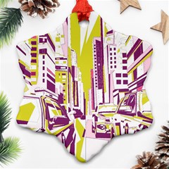 City Street Snowflake Ornament (two Sides)